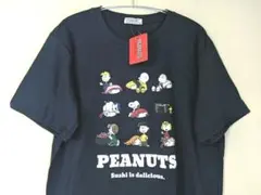 新品大きいサイズPEANUTSスヌーピーSnoopy紺 寿司モチーフTシャツLLのサムネイル