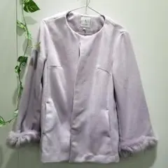 ロペピクニック ノーカラーコート 袖ファ取り外し可能 裏地あり きれいめ OL