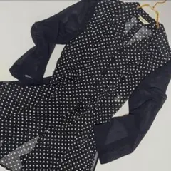 ​【1点物】昭和レトロ シアースリーブ ドット柄 ワンピース 50s クラシカル