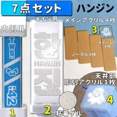 ７点セット ハンジン 持ち手ステッカー 彫刻 TWS ペンライト アクリル