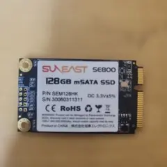 mSATA SSD 128GB SUNEAST SE800 使用356時間中古品のサムネイル
