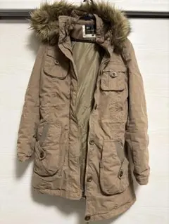 モス ファー付きベージュモッズコート