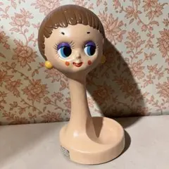 貴重！ツイッギーヘッドマネキンレトロディスプレイ帽子かけトルソー