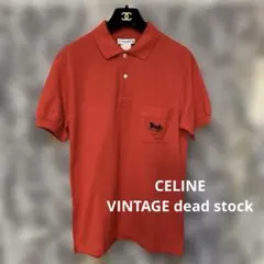 dead stock CELINE セリーヌ ポロシャツ レッド 馬車ロゴ　希少のサムネイル