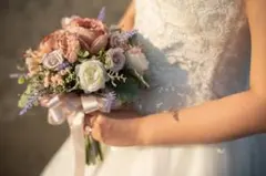 アーティフィシャルフラワー　ブーケ　ブートニア付き　前撮り　撮影　ブライダル