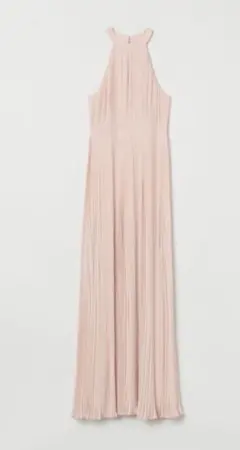 H&MプリーツシフォンワンピサイズM 着丈95