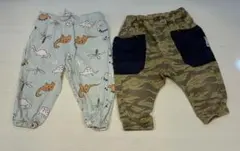 ベビーズボン　2枚　80cm H&M BREEZE 恐竜&迷彩
