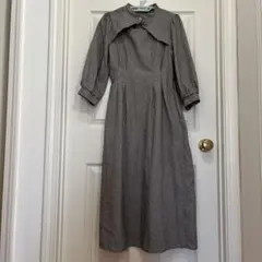 ロングワンピース　チェック　しまむら　秋冬