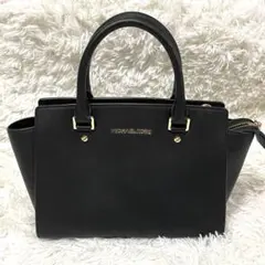 【超美品✨】マイケルコース トートバッグ ブラック 2way ロゴ金具 レザー