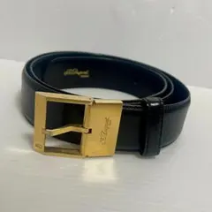 美品】S.T. Dupont ベルト ダークブラウン レザー ゴールドバックル