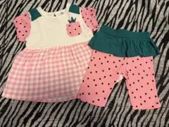 ピンクのギンガムチェックセットアップ