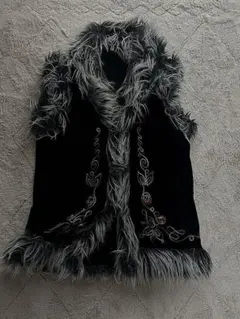 00s archive スウェードファーベスト　y2k グランジ