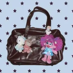 【お値下】スクールバッグ スクバ 茶色 ブラウン 学校 通学バック キティ