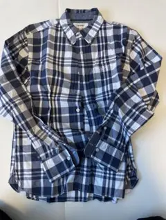 TOMMY ネイビー ホワイト チェック 長袖シャツ M