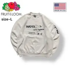 90s【USA】FRUIT OF THE LOOMスウェットポパイ L ホワイト