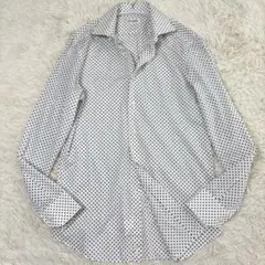 美品 バグッタ カッタウェイ シャツ ドット柄 ホワイト 40サイズ 長袖のサムネイル