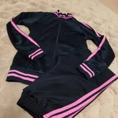 キッズ　上下ブラックジャージセット