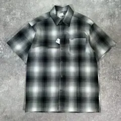 Cal Top USA製 オンブレシャツ 半袖 チェック【S】グレー ホワイト