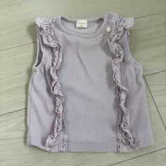 薄紫 フリル ノースリーブ タンクトップ 80cm