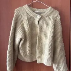 GU グリーン　カーディガン