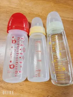 哺乳瓶 3本セット 赤 黄 緑