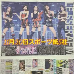 匿名配送！送料込み！ 11月20日 朝刊　 スポーツ紙全5社