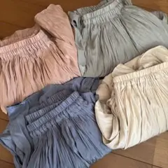 ◎クリンクル加工◎ ワイドパンツ オフベージュ