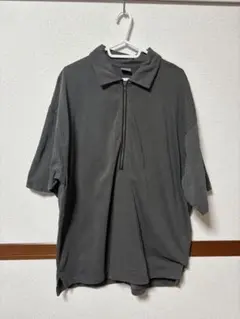 Champion monkey time グレー ハーフジップポロシャツ