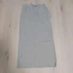 LOWRYS FARM　リブタイトスカート　ライトグレー　セルフカット