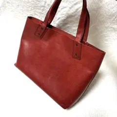 【ダコタ】レザートートバッグ　ロゴ　赤系 大容量