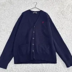 イーストボーイ ウール100% 長袖 カーディガン ネイビー 9号 M