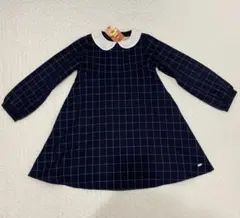 キャサリンコテージ　130 新品タグ付き　ネイビー チェック柄 ワンピース