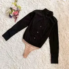 『theory』セオリー　クロッチ付きボディシャツ　長袖シャツ　ストレッチ素材