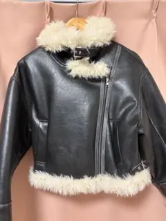 MURUAムートンショートジャケットブラック