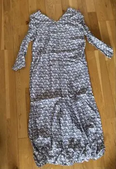 美品✨ハグオーワー Cloth&Cross リネンシャツワンピース ブルーグレー