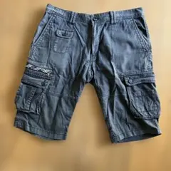 BURBERRY BLACK LABEL ハーフパンツ グレーのカーゴパンツ