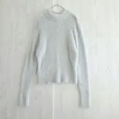 LOWRYS FARM フェザーニット M シャギー クルーネック 長袖 グレーのサムネイル