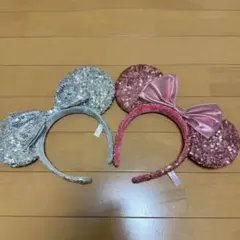 ディズニー　ミニー　カチューシャ　2個セット　スパンコール