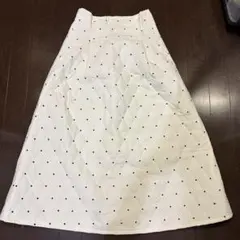キルティングドットスカート 白