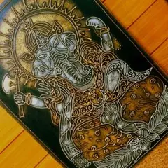 ヴィンテージ 木彫り レリーフ 壁掛け 民芸品 東南アジア - メルカリ