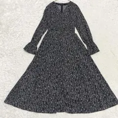 FRAY I.D フライアイディー　パフスリーブ 花柄 ワンピース　ブラック　F