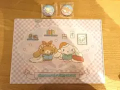 くら寿司 シナモロール シナモン クリアファイル 缶バッジ 3点まとめ売り