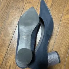 MODE ET JACOMO ネイビー　グリッターヒール