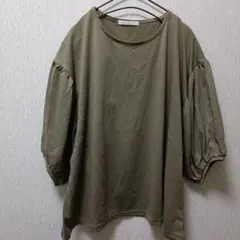 ehka sopo　バルーンスリーブTシャツ　カーキーのサムネイル
