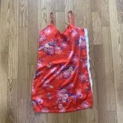 キャミワンピース チャイナ Forever21 赤 レッド 春 サテン風 キャミ