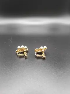 ゴールド パール フラワーイヤリング