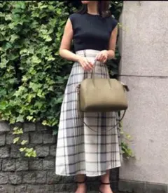 【くろ様専用】セルフォード　ワイドリブニット ワンピース ドッキングノースリーブ