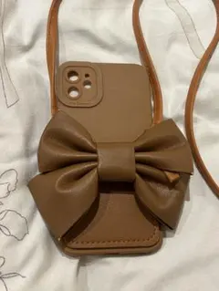 ブラウンリボン付きiPhone 11ケース
