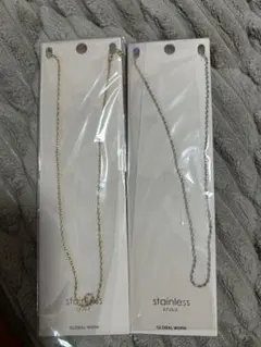 GLOBAL WORK ステンレス ネックレス 2本セット