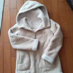 UNIQLO フリースジャケット 130 ベージュ フード付き